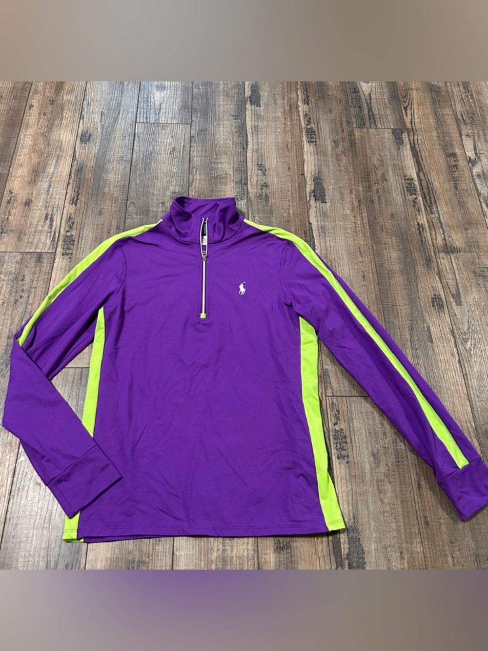 Ralph Lauren Golf Quarter Zip Pullover Long Sleeve Top Purple / Green Stretch S